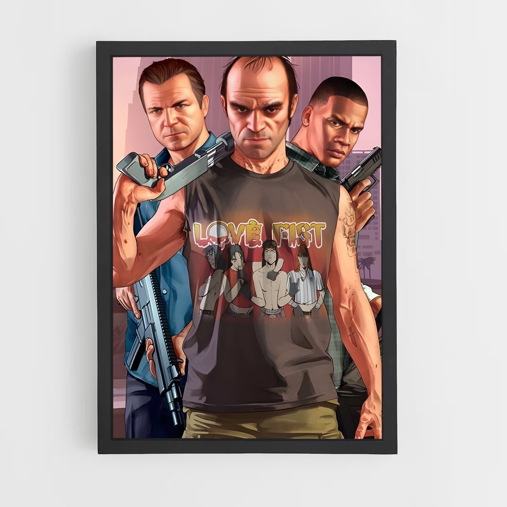 Poster La Bande de Los Santos – affiche GTA V (vue 2)